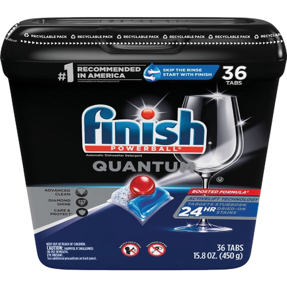 Lysol Finish Powerball Quantum Dishwasher Detergent - Pack of 8