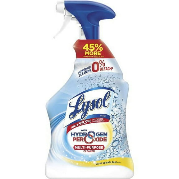 Lysol Hydrogen Peroxide Cleaner - Liquid - 32 fl oz (1 quart) - Citrus ScentSpray Bottle - 1 Each | Bundle of 10 Each