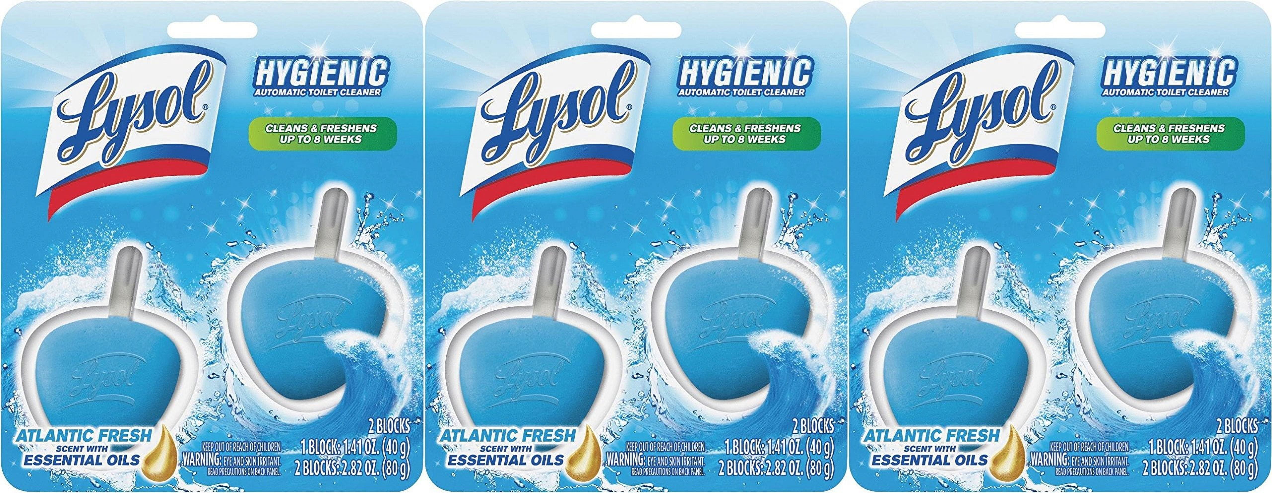 Lysol Hygienic Automatic Toilet Bowl Cleaner, Atlantic Fresh 2 ct (Pack of 3) C29