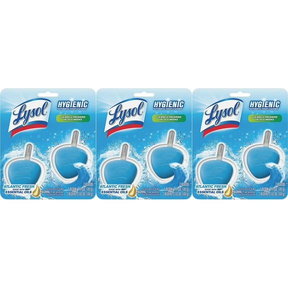 Lysol Hygienic Automatic Toilet Bowl Cleaner, Atlantic Fresh 2 ct (Pack of 3)