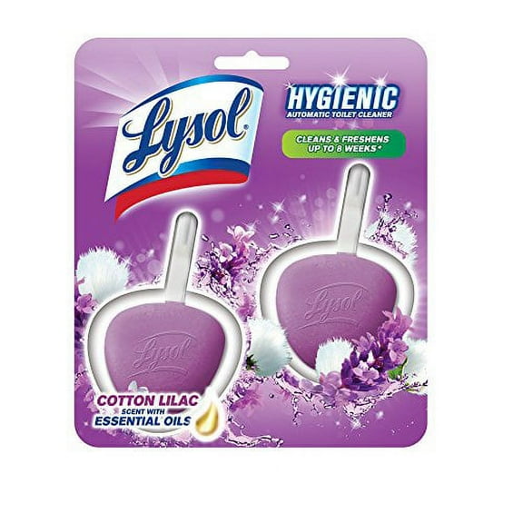 Lysol Hygienic Automatic Toilet Bowl Cleaner, Cotton Lilac, 2-Count