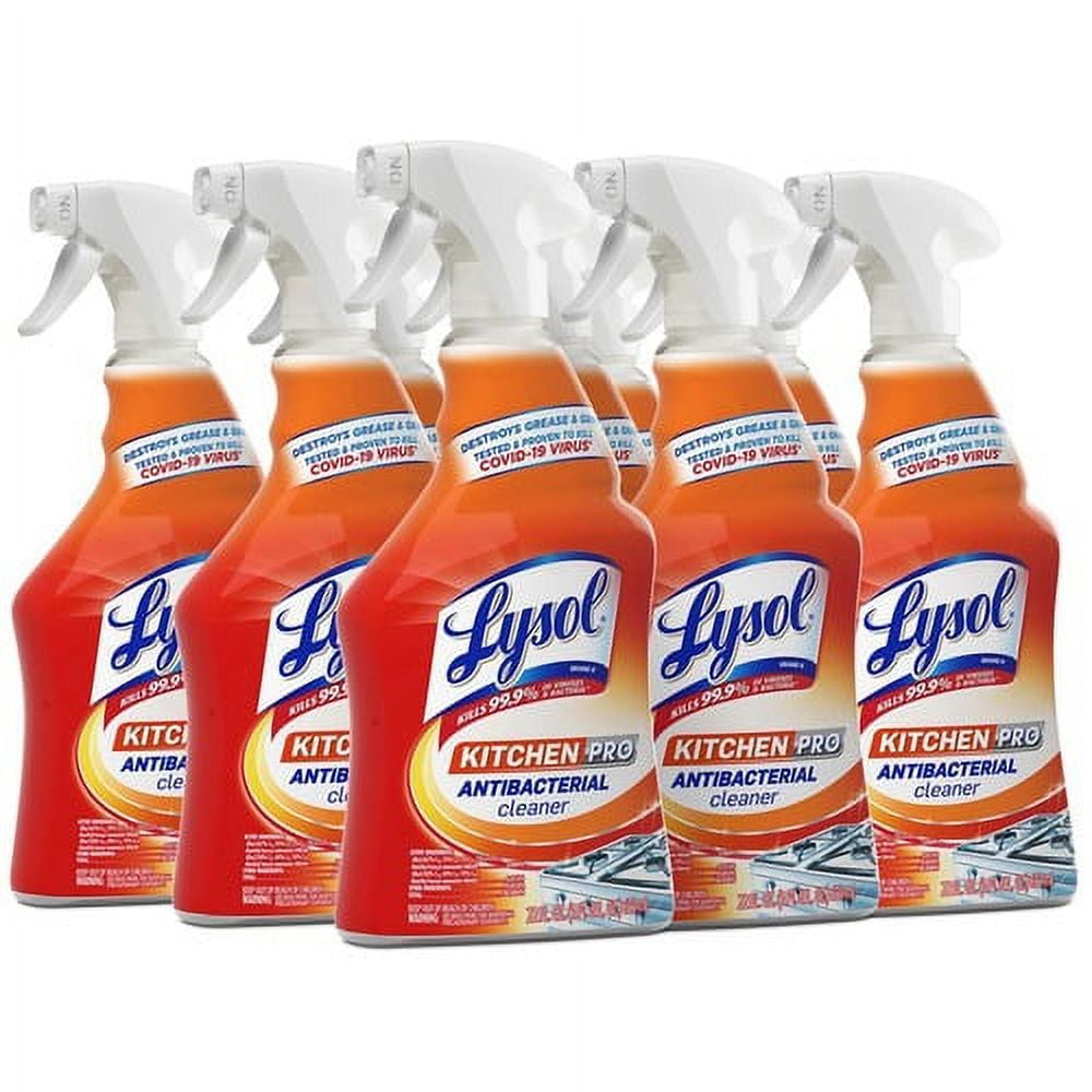 Lysol Kitchen Pro Antibacterial Cleaner - Liquid - 22 fl oz (0.7 quart) - Fresh Citrus Scent - 9 / Carton - Clear | Bundle of 2 Cartons