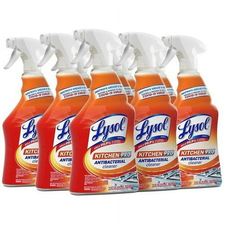 Lysol Kitchen Pro Antibacterial Cleaner - Liquid - 22 fl oz (0.7 quart) - Fresh Citrus Scent - 9 / Carton - Clear | Bundle of 2 Cartons