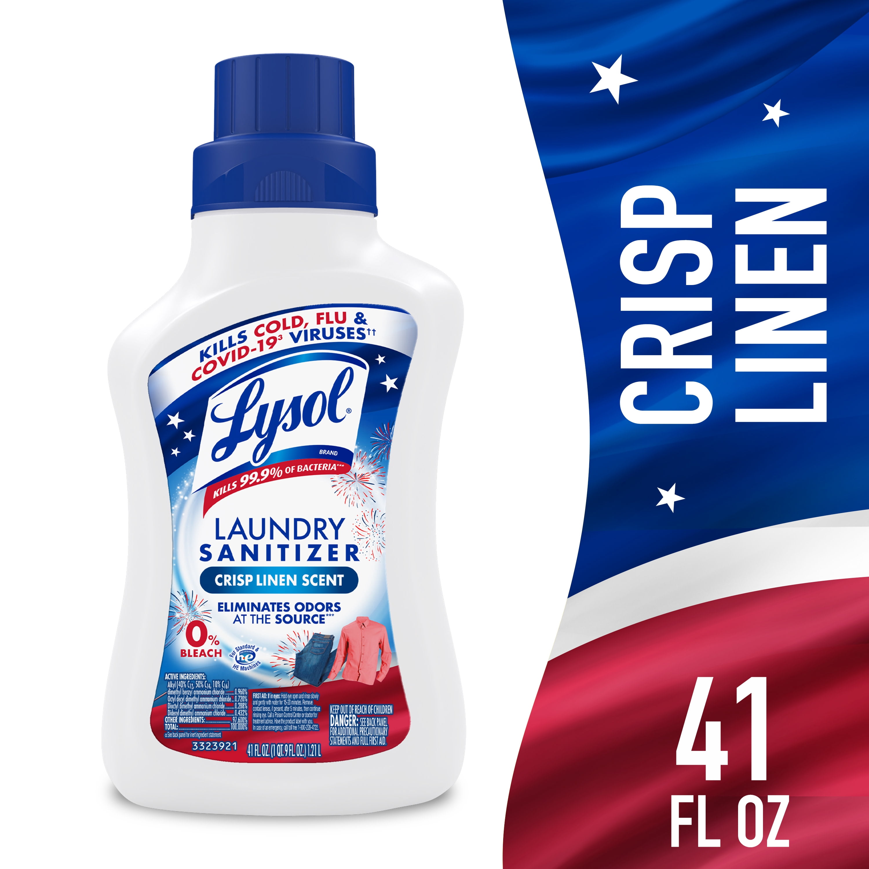 Lysol Laundry Sanitizer Additive 41 fl oz for Clothes, Eliminates