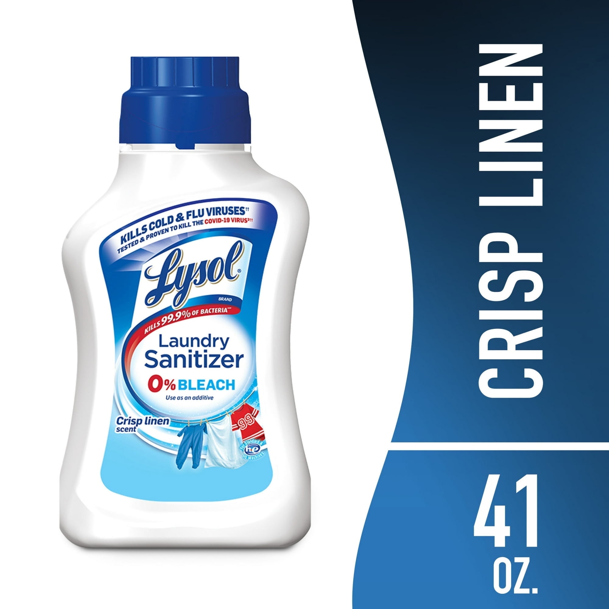 Lysol Laundry Sanitizer Additive, 0% Bleach, Crisp Linen, 41 Fl oz (4 Pack)