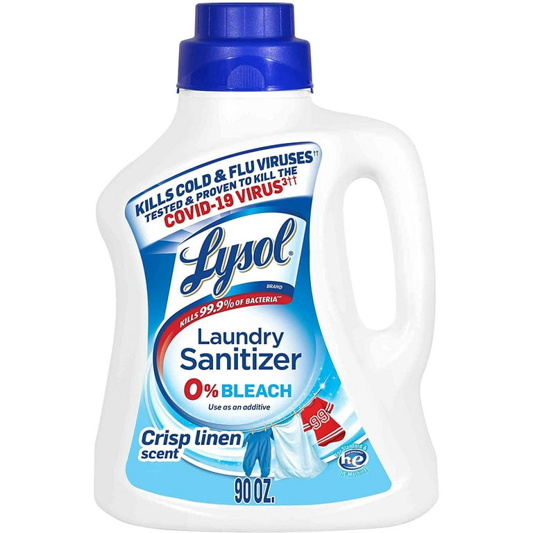 Lysol Laundry Sanitizer Additive Bacteria Causing Laundry Odor Eliminator Detergent Additive Crisp Linen 90oz