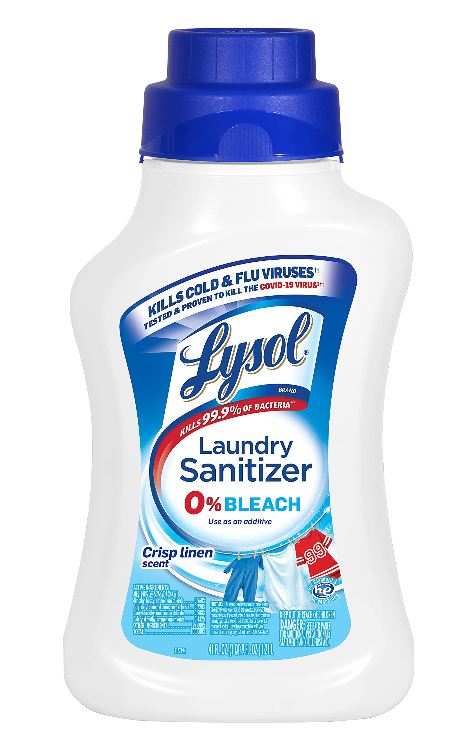 Lysol Laundry Sanitizer Additive, Crisp Linen 41 Fl Oz (Pack of 1) (Pack of 12)
