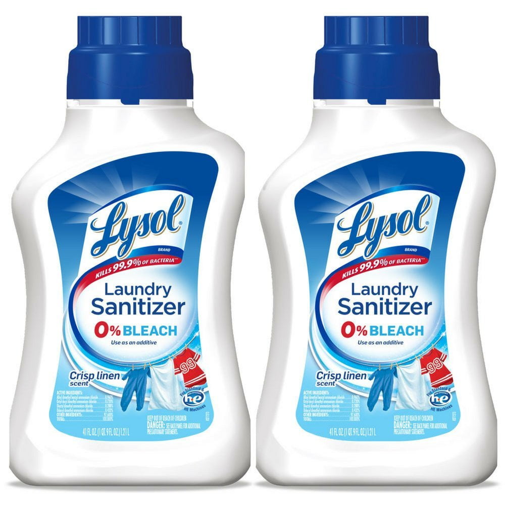 Lysol Laundry Sanitizer Additive, Crisp Linen, 41oz (Pack of 2)