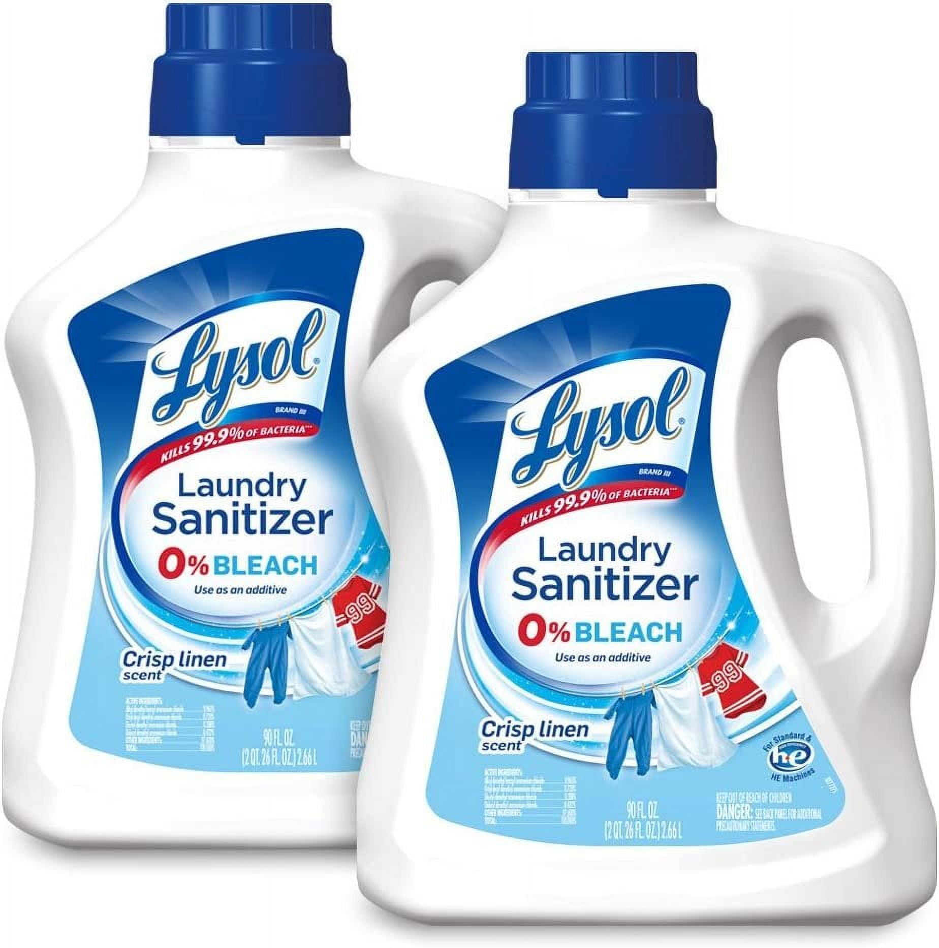 Lysol Laundry Sanitizer Additive, Crisp Linen, 90 Fl Oz Pack of 2