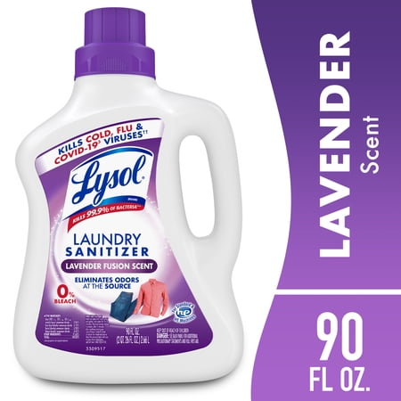 Lysol® Laundry Sanitizer Additive, Eliminates Odor Causing Bacteria, Lavender Fusion, 90 fl oz