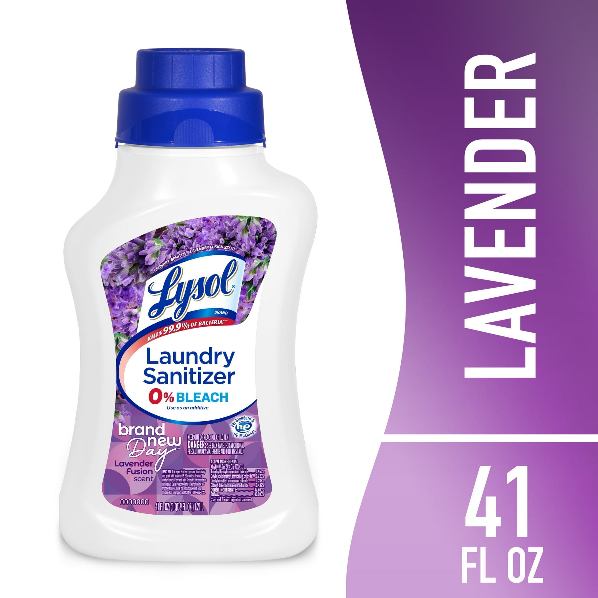 Lysol Laundry Sanitizer Additive, Eliminates Odor Causing Bacteria, Lavender Fusion, 41oz (2 Pack)