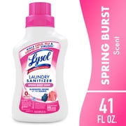 Lysol Laundry Sanitizer Liquid, Laundry Detergent Additive and Deodorizer, 0% Bleach, Color Safe, Laundry Supplies, Spring Burst Scent, 41 fl oz