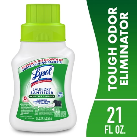 Lysol Laundry Sanitizer Liquid, Laundry Detergent Additive and Deodorizer, 0% Bleach, Color Safe, Laundry Supplies, Tough Odor Eliminator, 21 fl oz