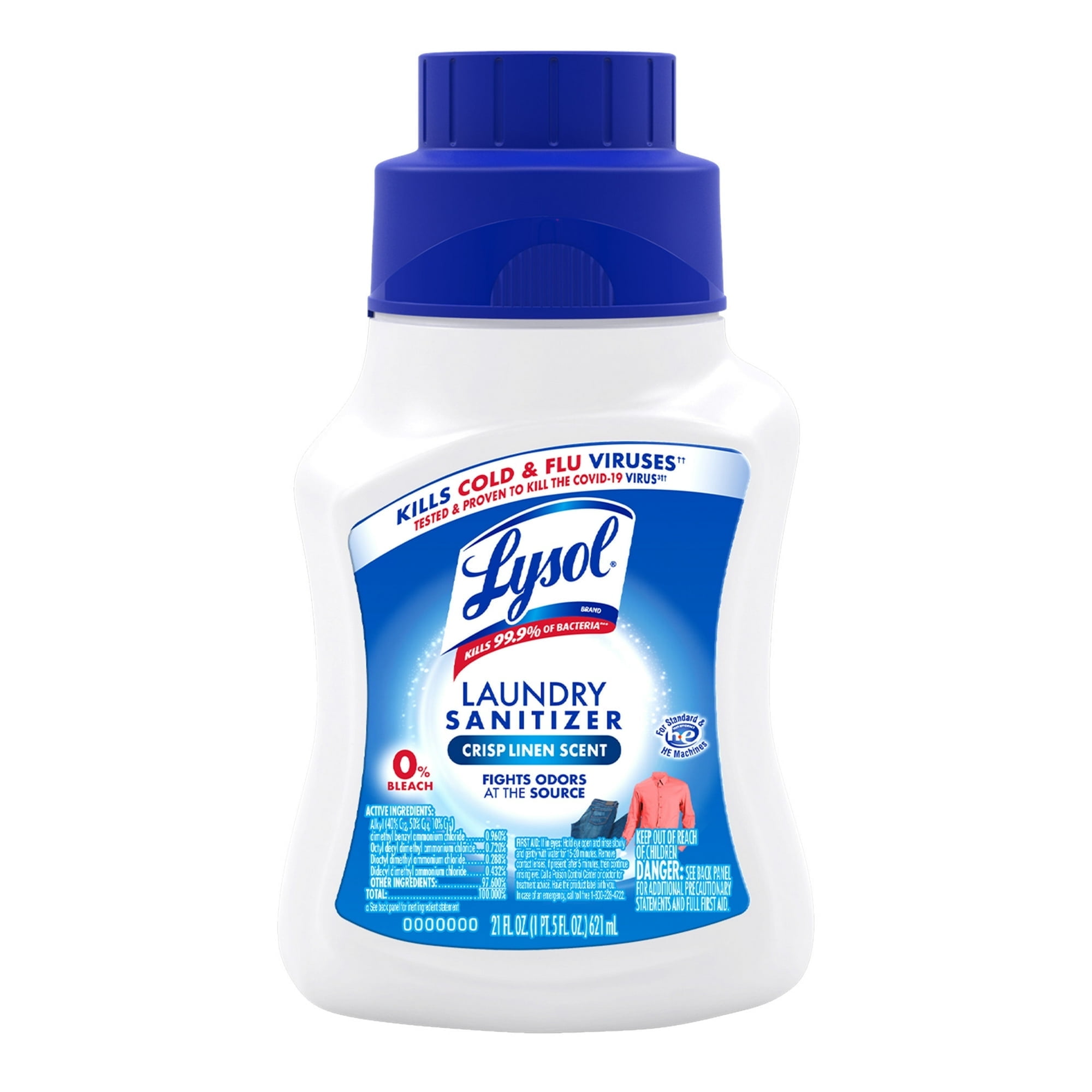 Lysol Laundry Sanitizer Additive, Sanitizing Liquid for Clothes and Linens, Crisp Linen, 21 oz (4 Pack)