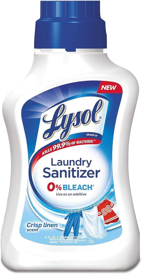 Lysol Laundry Sanitizer Additive, Sanitizing Liquid for Clothes and Linens, Eliminates Odor Causing Bacteria, Crisp Linen, 41oz