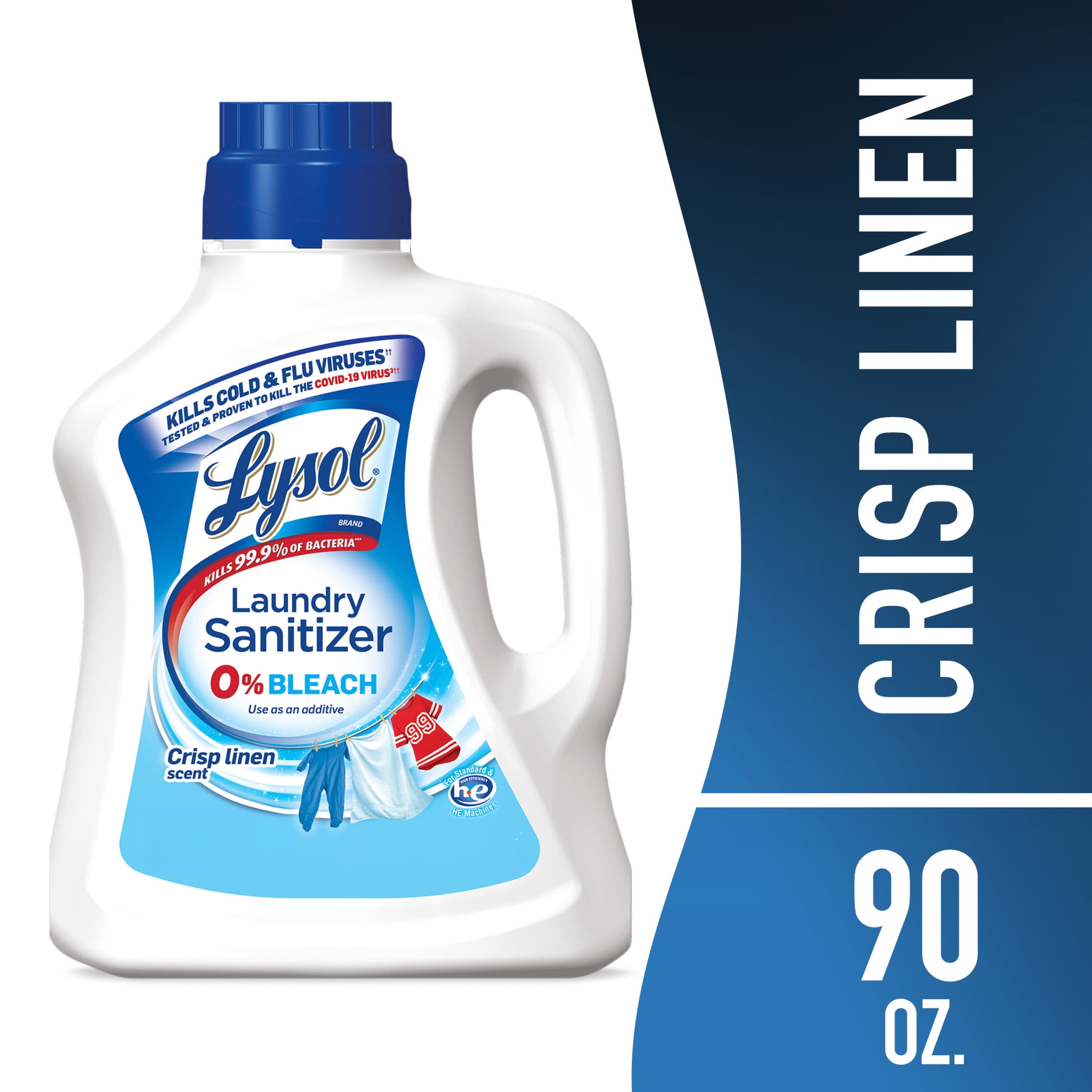 Lysol Laundry Sanitizer Crisp Linen 90 oz Rinse Additive Kills Bacteria Removes Odors Walmart