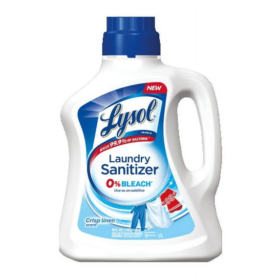 Lysol Laundry Sanitizer, Crisp Linen, 90 oz, Eliminates Odors and Kills Bacteria (Pack of 10)