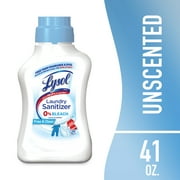 Lysol Laundry Sanitizer Additive, Odor Eliminating Liquids for Clothes and Linens, Unscented, 41 oz