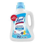 Lysol Laundry Sanitizer Additive Sanitizing Liquid for Clothes and Linens, Unscented, 90 oz