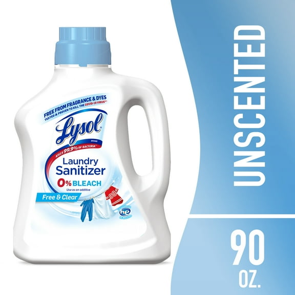 Lysol Laundry Sanitizer Additive Sanitizing Liquid for Clothes and Linens, Unscented, 90 oz