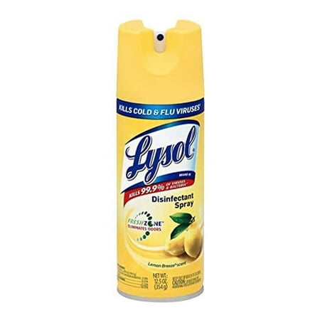 Lysol Lemon Breeze Scented Disinfectant Spray, Kills Cold and Flu Viruses, 12.5 Oz, 2 Pack