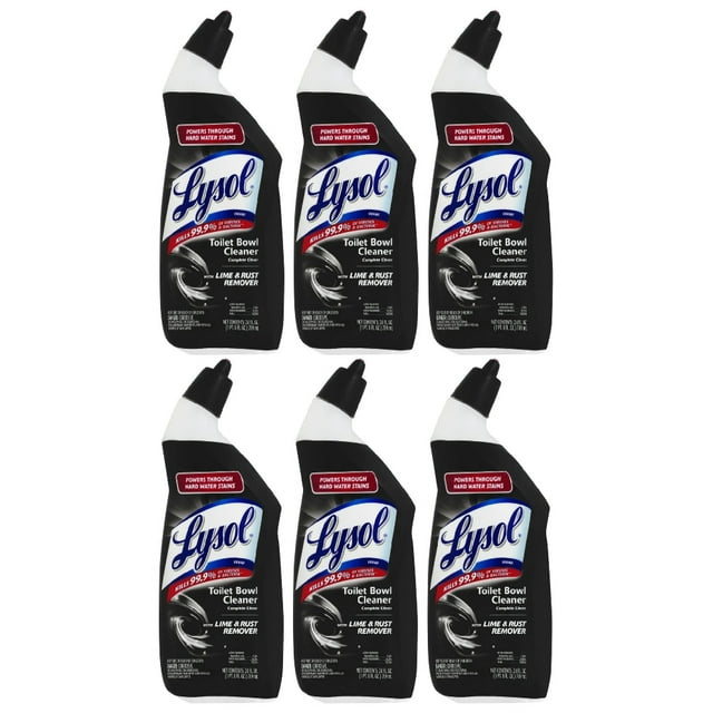 Lysol Lime and Rust Toilet Bowl Cleaner Gel 24 Oz, 6 Pack