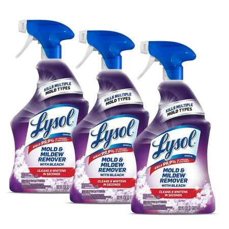 Lysol Mold & Mildew Remover Spray With Bleach, 32 Oz (Pack Of 3)