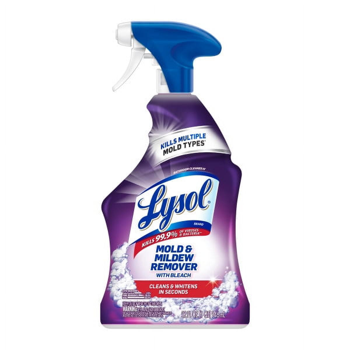 Lysol Mold & Mildew Remover Spray with Bleach, Disinfects Cleans and  Removes Stains, For Bathrooms, Showers and Kitchens, 32oz 