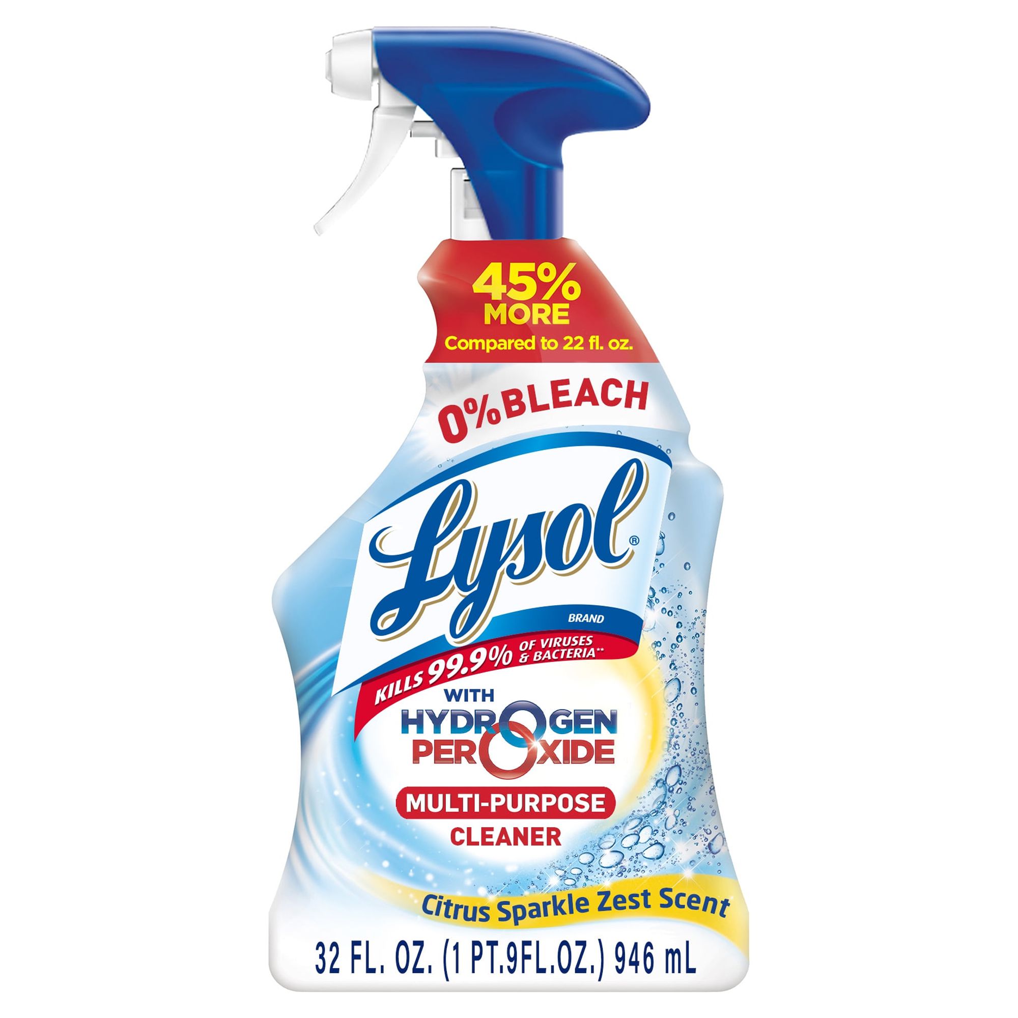 Lysol Multi Purpose Cleaner Spray, For Cleaning and Disinfecting, Bleach Free (Contains Hydrogen Peroxide), Citrus Scent, 32oz - image 1 of 6
