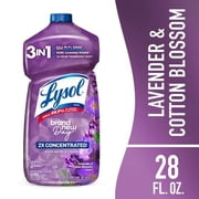 2 Pack Lysol  Multi-Surface Cleaner, 2X Concentrated, Pourable Brand New Day, Lavender & Cotton Blossom Scent, 28 oz