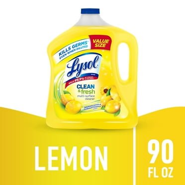 Lysol, Multi-Surface Cleaner, Clean & Fresh, Value Size, Sparkling Lemon and Sunflower Essence, 90 Fl Oz