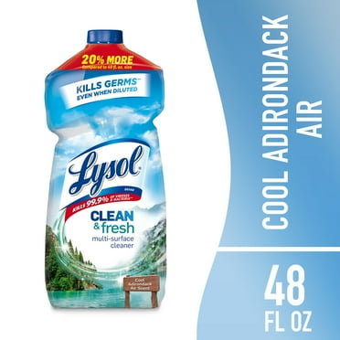 Lysol Multi-Surface Cleaner, Sanitizing and Disinfecting Pour, to Clean and Deodorize, Cool Adirondack Air, 48oz