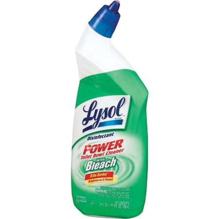 Lysol New Bleach Toilet Bowl Cleaner, Gels, 10X Cleaning Power, Kills Bacteria, 24oz