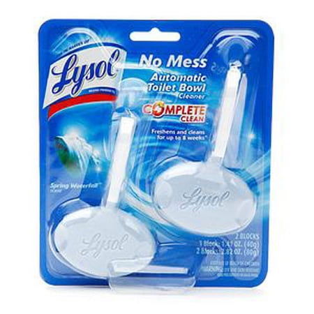 Lysol No Mess Automatic Toilet Bowl Cleaner, Spring Waterfall 1.41 Oz, 6 Pack