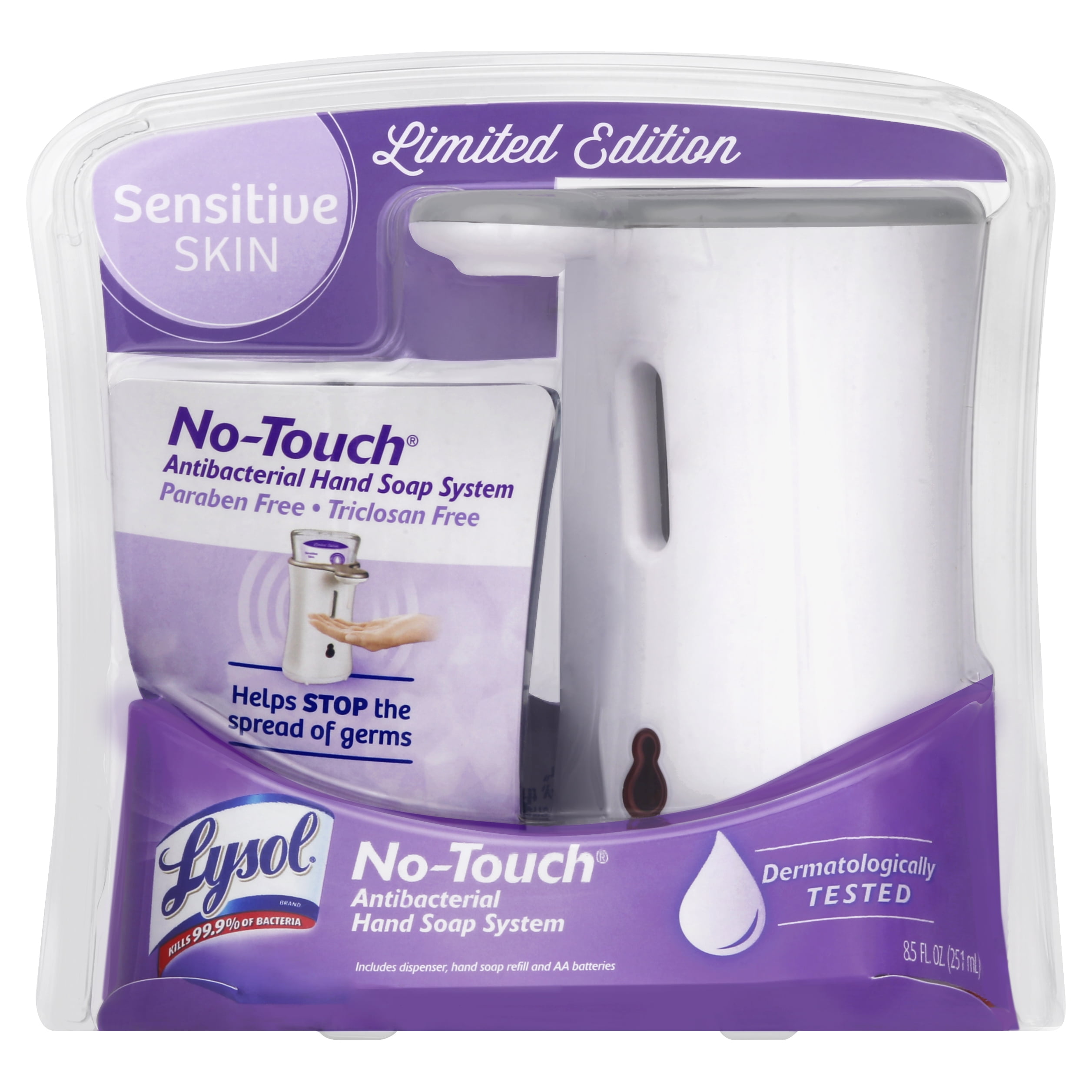 Lysol NoTouch Automatic Hand Soap Dispenser Starter Kit, Aloe, 8.5