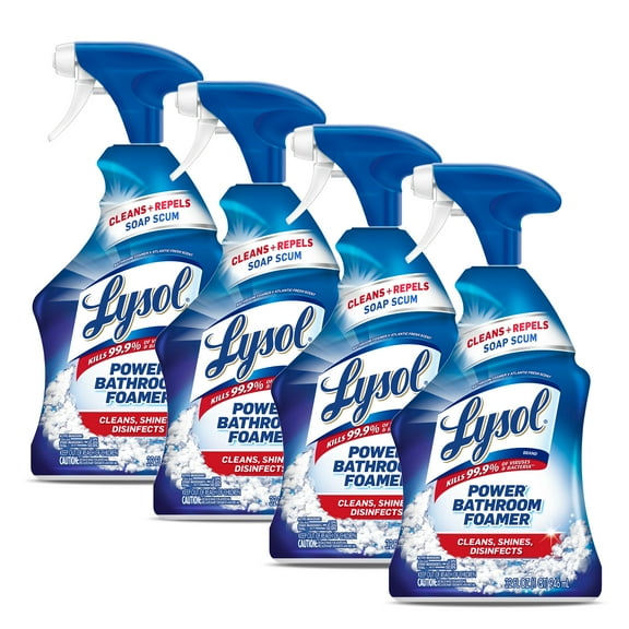 Lysol Power Bathroom Cleaner Spray, Island Breeze, 22 Oz (Pack of 4)