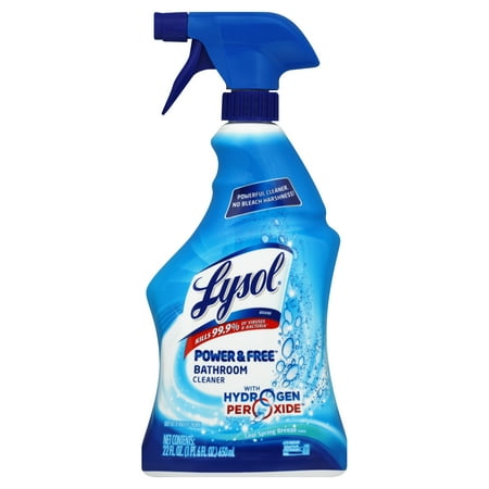 Lysol Power & Free Bathroom Cleaner Spray, Cool Spring Breeze Scent, 22oz, Bottle, Household Cleaner