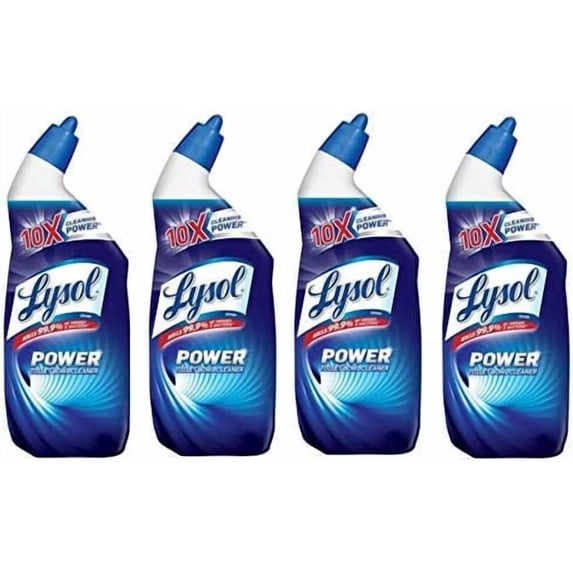 Lysol Power Toilet Bowl Cleaner, 24 ounce, 10X Cleaning Power (Pack of 4)
