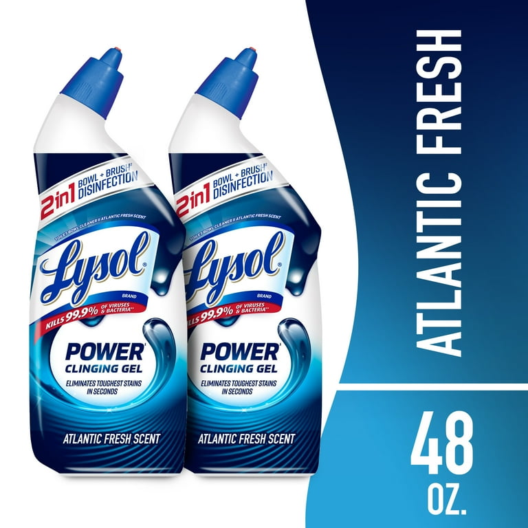 Lysol Power Toilet Bowl Cleaner Gel, Disinfecting, Stain Removal