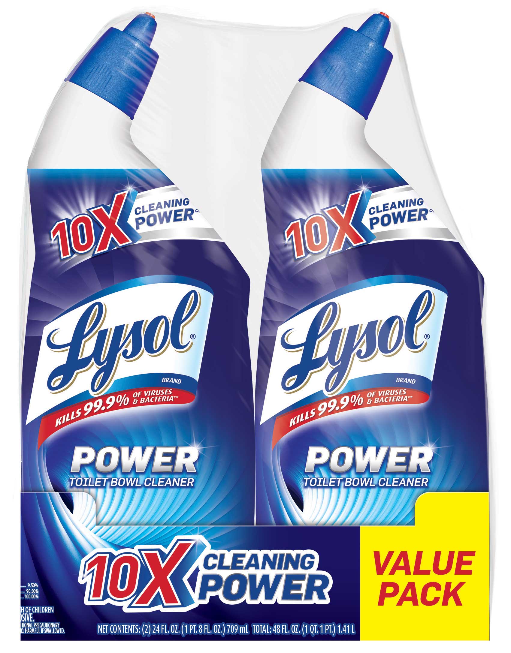 Lysol Power Toilet Bowl Cleaner Gel, For Cleaning and Disinfecting, Stain Removal, 24oz (Pack of 2) - image 1 of 6