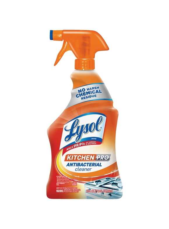 Lysol Pro Kitchen Spray Cleaner and Degreaser, Antibacterial All Purpose Cleaning Spray for Kitchens, Countertops, Ovens, and Appliances, Citrus Scent, 22oz 