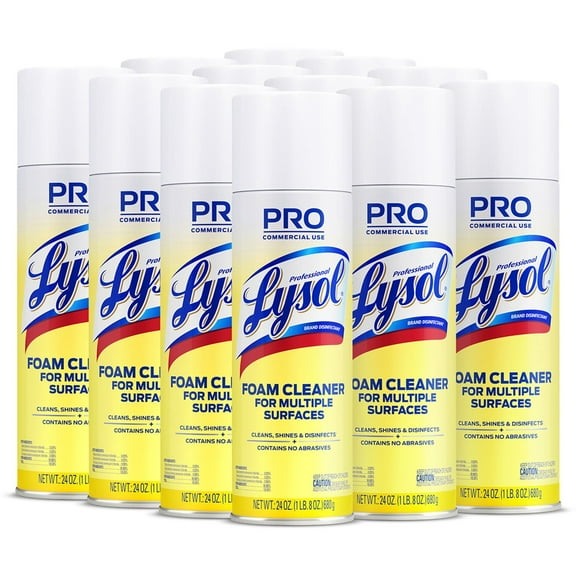 Lysol Professional Disinfectant Foam Cleaner, 24 Oz., Case Of 12
