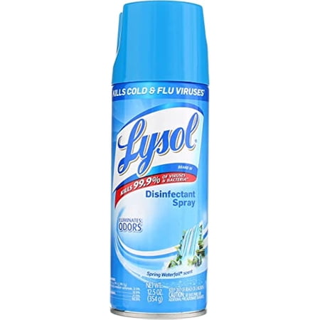 Lysol Sanitizing And Antibacterial Spray For Disinfecting & Deodorizing, Spring Waterfall, 12.5 Fl Oz (Pack Of 3)