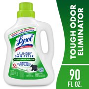 Lysol Tough Odor Eliminator Laundry Sanitizer Additive, Sanitizing Liquid for Gym Clothes and Activewear, 90 oz