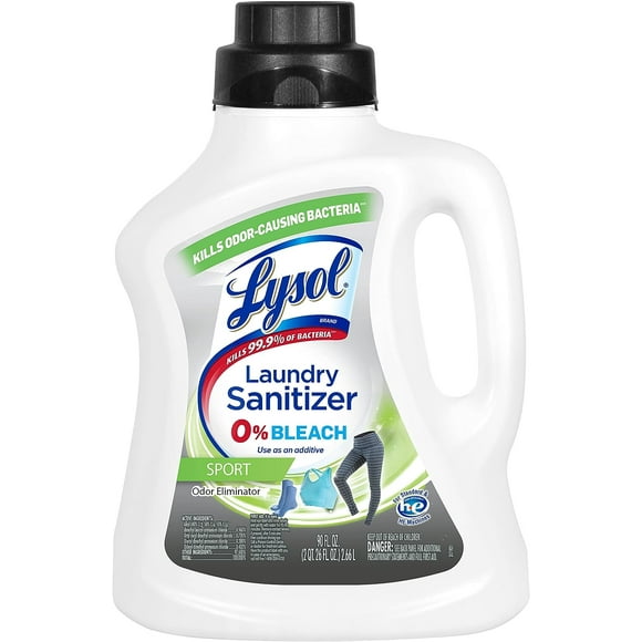 Lysol Sport Laundry Sanitizer Additive, Sanitizing Liquid for Gym Clothes and Activewear, Eliminates Odor Causing Bacteria, 90oz