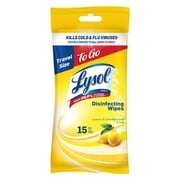 Lysol To Go Disinfectant Wipes, Lemon and Lime Blossom, 15 Count
