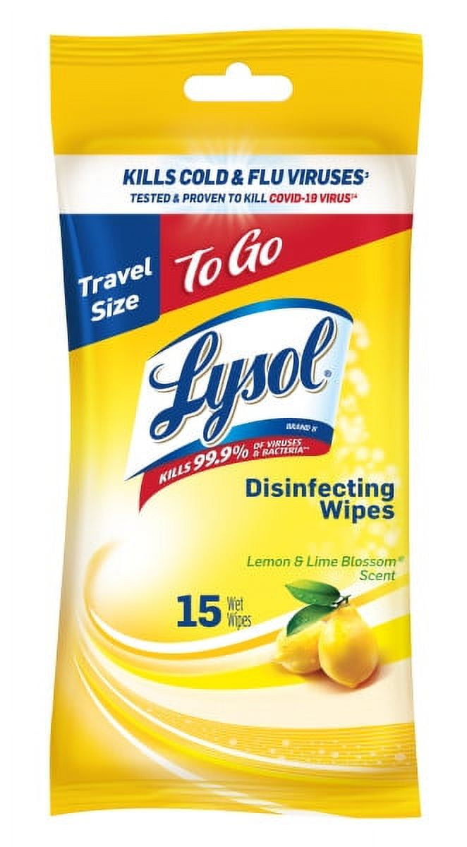 Lysol To Go Disinfectant Wipes, Travel Size MultiSurface Antibacterial