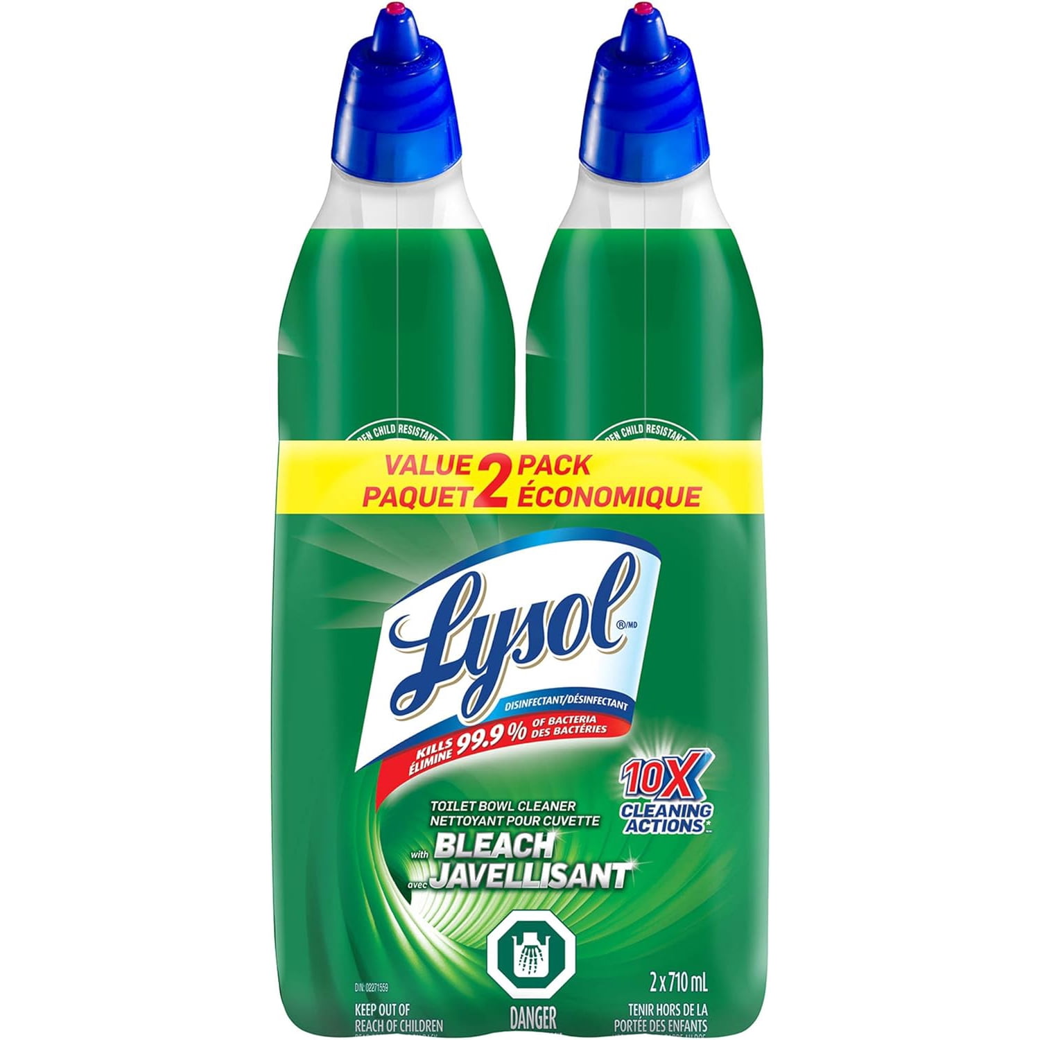 Lysol Toilet Bowl Cleaner, Bleach, For Cleaning and Disinfecting, Stain