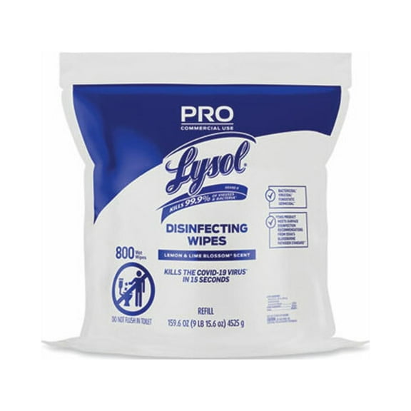 Lysol Wipes Lemon& LimeBlossom Refill Bag 2/800 ct.