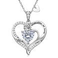 thumbnail image 1 of Lysro Love Pendant Necklace for Women ，Personalized Birthstone Zirconia Jewelry, Rose Tree Trunk Heart Design, Gift for Mom Wife Daughter, 1 of 6
